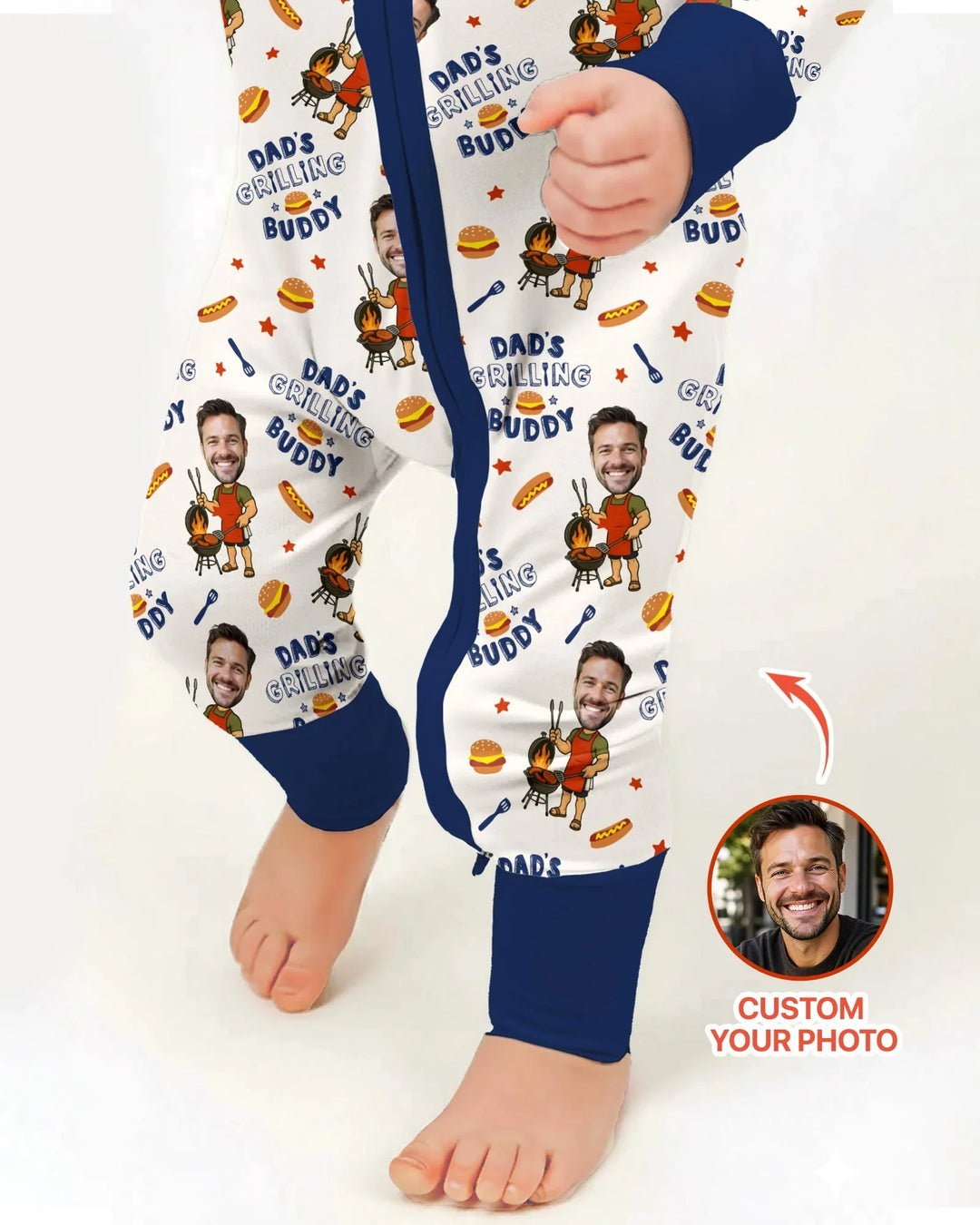 Gerippte Babykleidung mit individuellem Foto - Weich &amp; Skizzenhaft