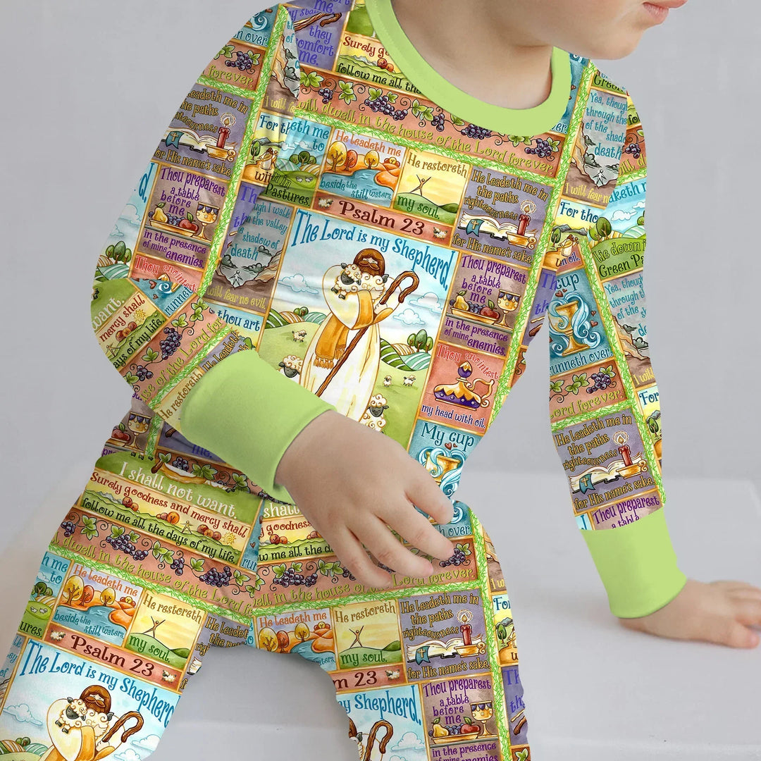 The Lord Is My Shepherd Bamboo Two Piece Long Sleeve Pajama Set