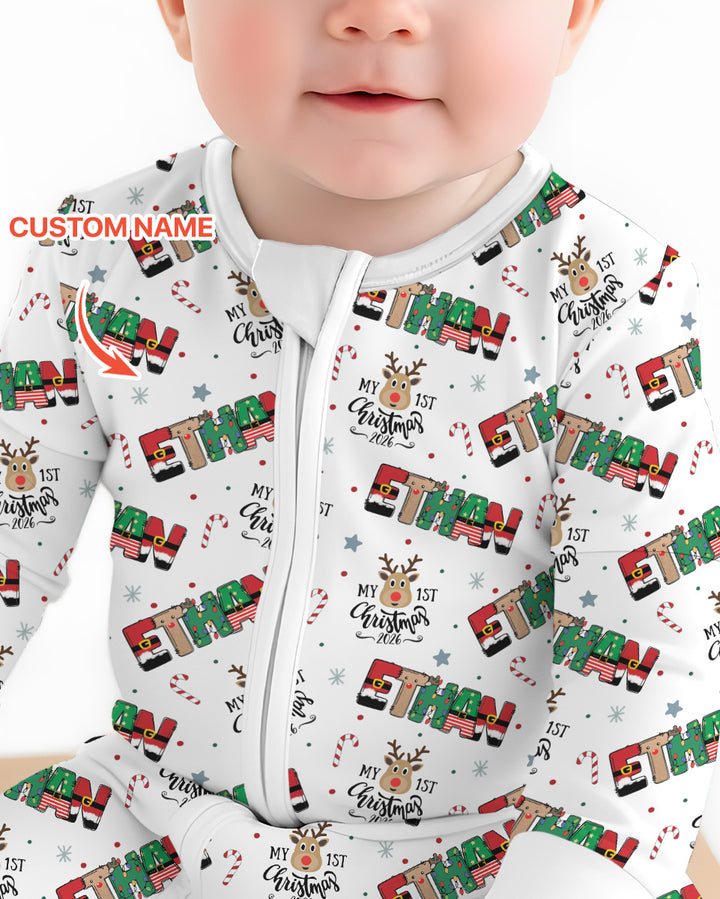 Custom Name My First Christmas 2026 Bamboo Convertible Zippy (G)