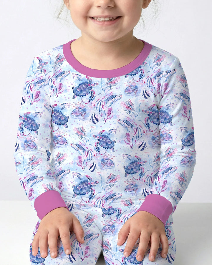 Zweiteiliges Langarm-Pyjama-Set mit Sommerfrüchten