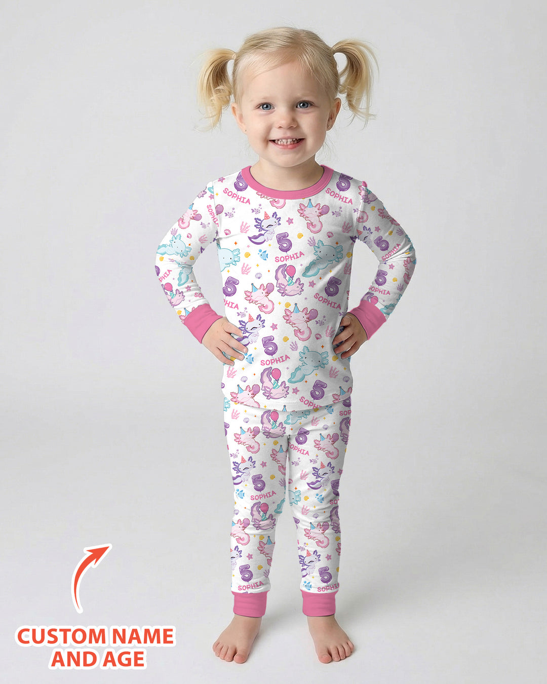 Zweiteiliges Langarm-Pyjama-Set mit Sommerfrüchten