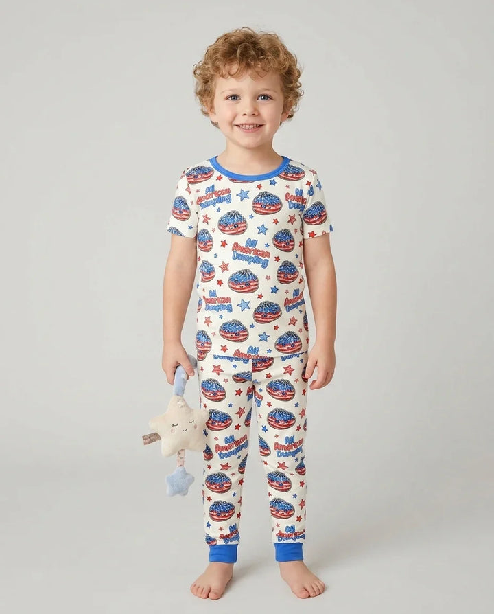 Zweiteiliges, kurzärmliges Pyjama-Set mit Marienkäfern