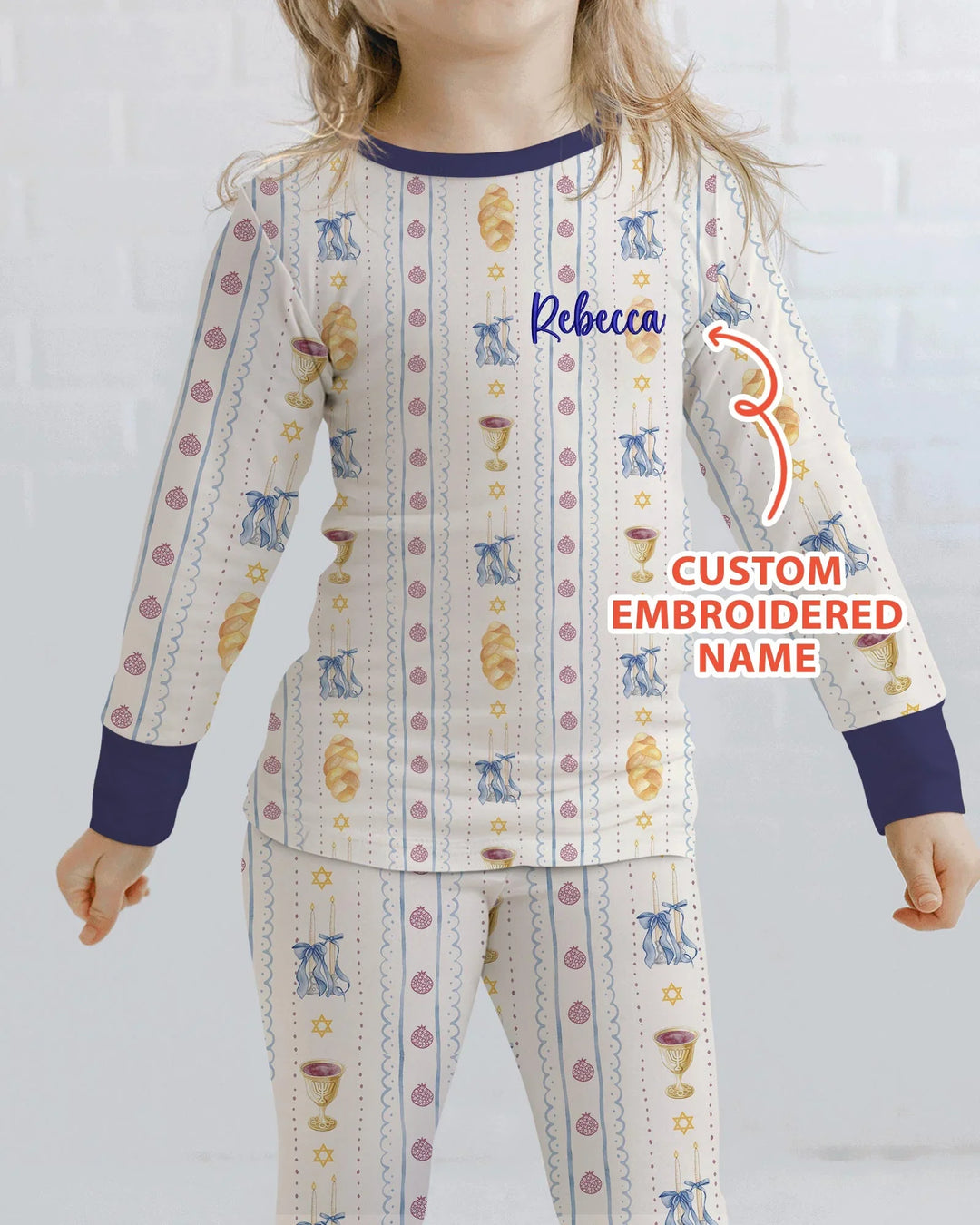 Zweiteiliges Langarm-Pyjama-Set mit Sommerfrüchten