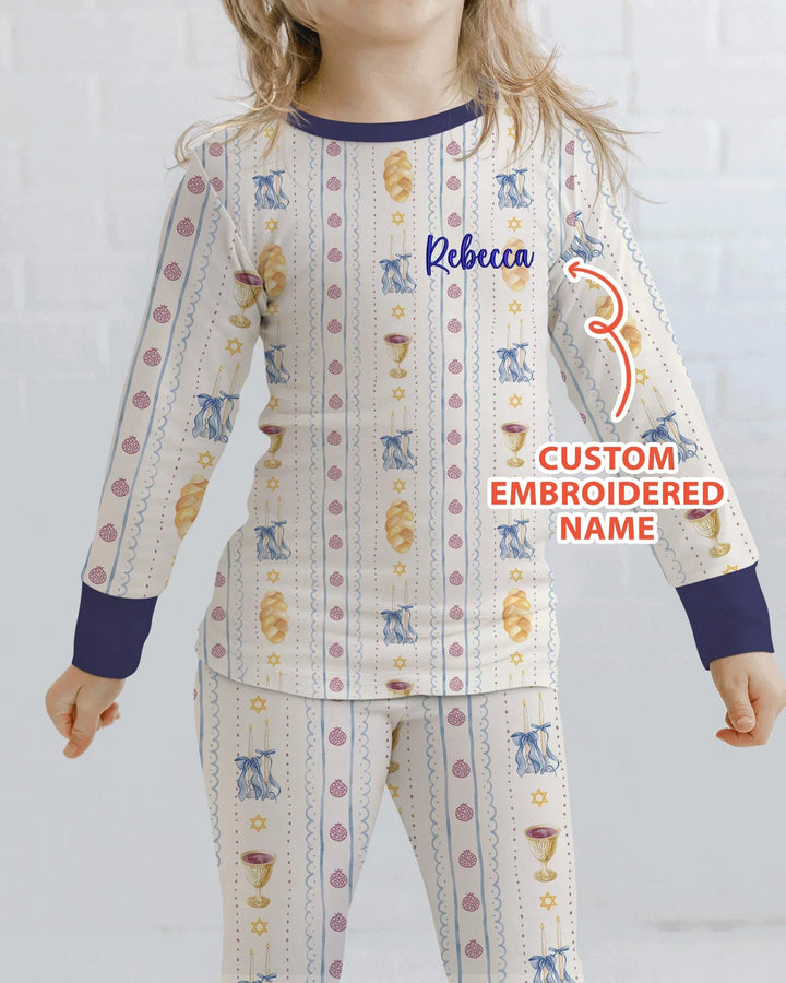 Zweiteiliges Langarm-Pyjama-Set mit Sommerfrüchten