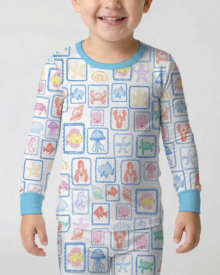 Zweiteiliges Langarm-Pyjama-Set mit Sommerfrüchten