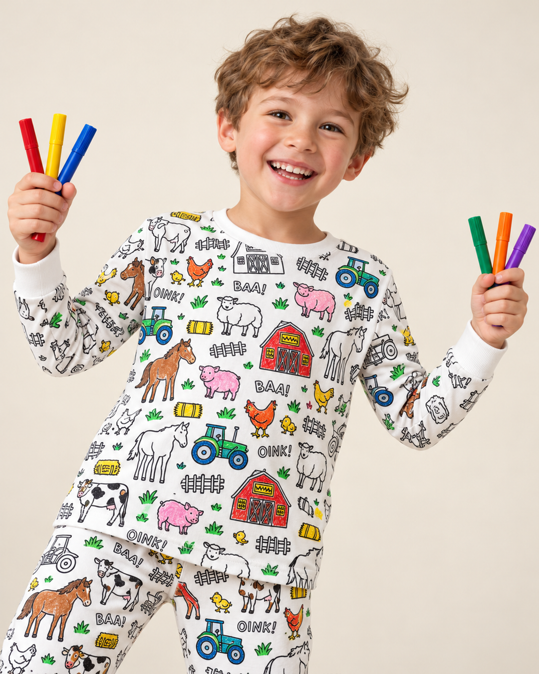 All Colorable Bamboo Two Piece Long Sleeve Pajama Set
