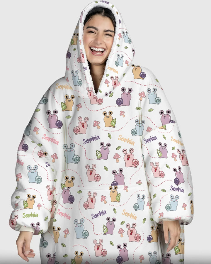 Personalisierbare Decken-Hoodie aus Bambus „Snailed it!“
