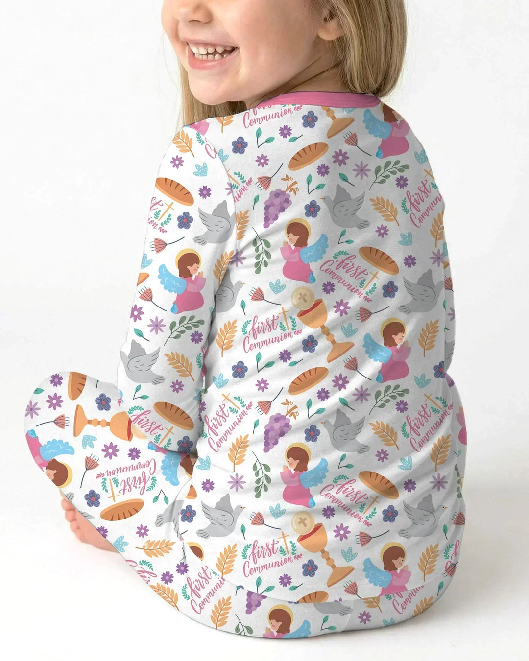 Zweiteiliges Langarm-Pyjama-Set mit Sommerfrüchten