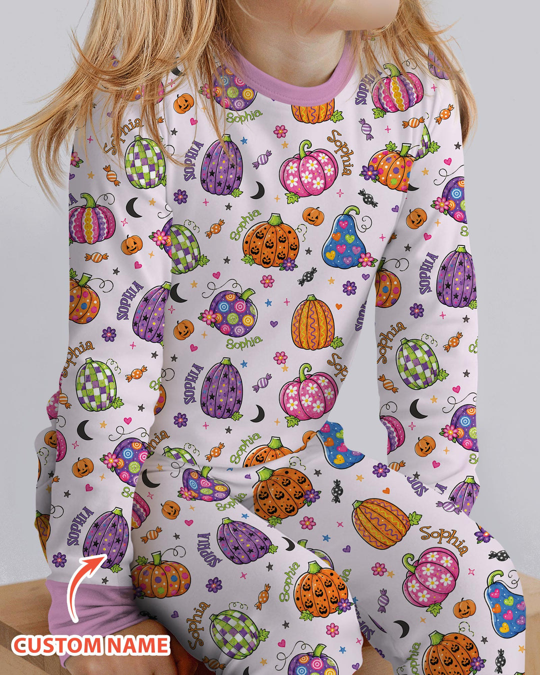 Zweiteiliges Langarm-Pyjama-Set mit Sommerfrüchten