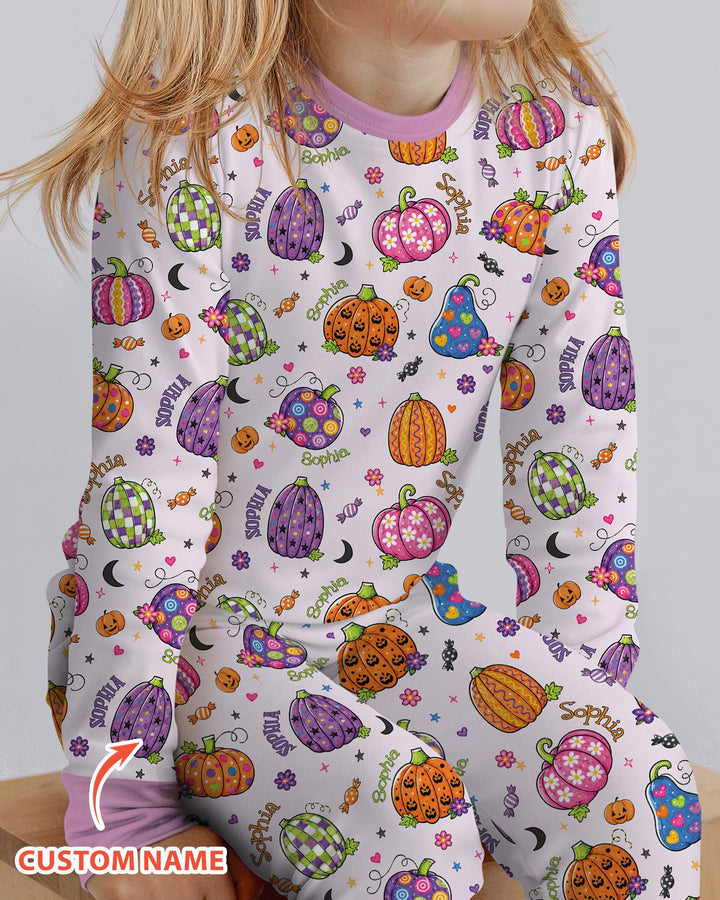 Zweiteiliges Langarm-Pyjama-Set mit Sommerfrüchten