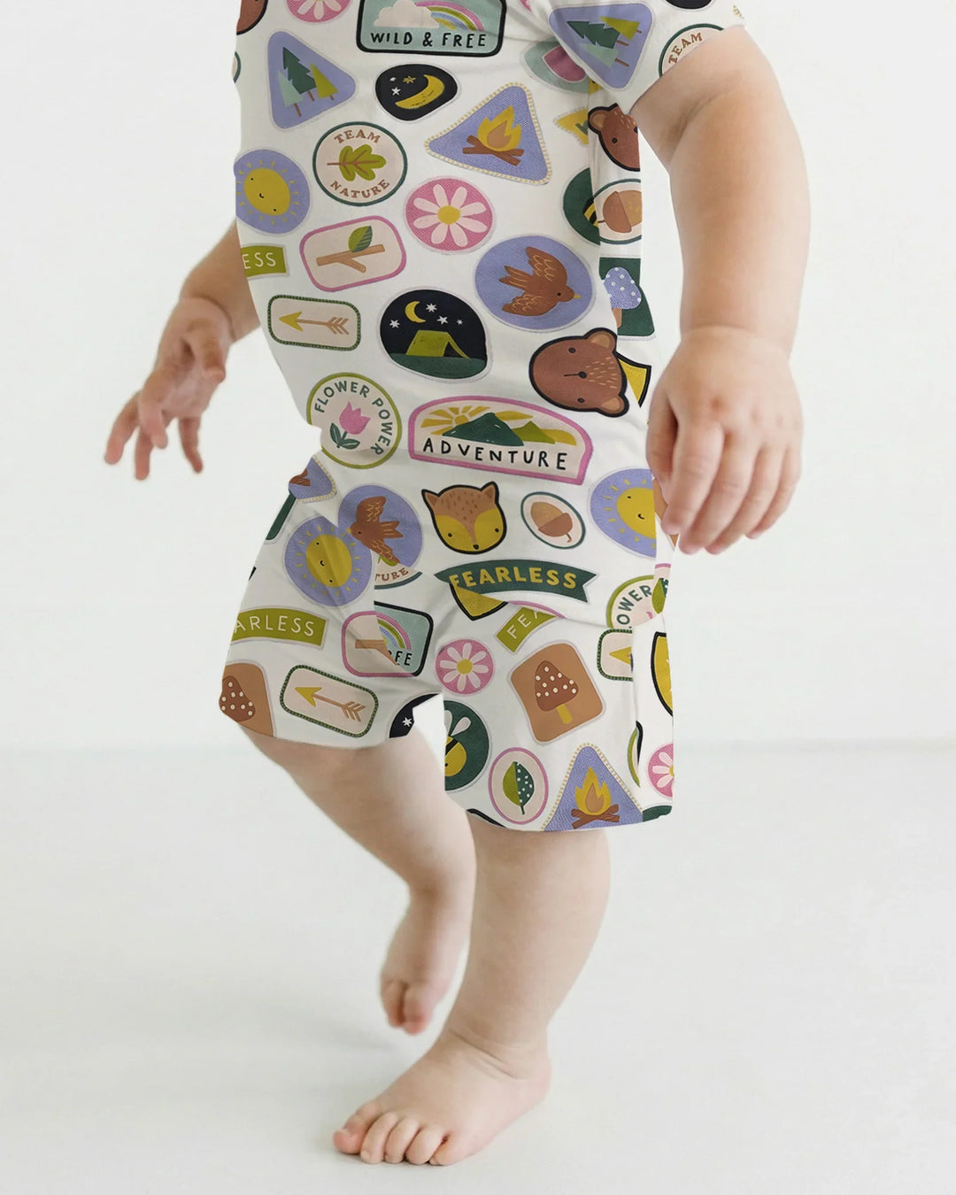 Schlafanzug-Set zweiteilig, kurze Ärmel, kurze Hose, Bambus