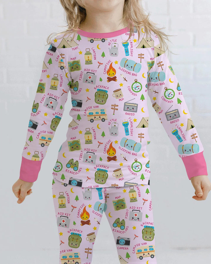 Zweiteiliges Langarm-Pyjama-Set mit Sommerfrüchten
