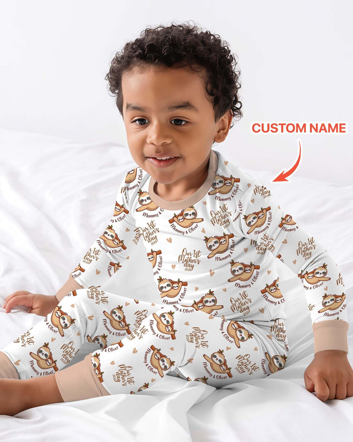 Zweiteiliges Langarm-Pyjama-Set mit Sommerfrüchten