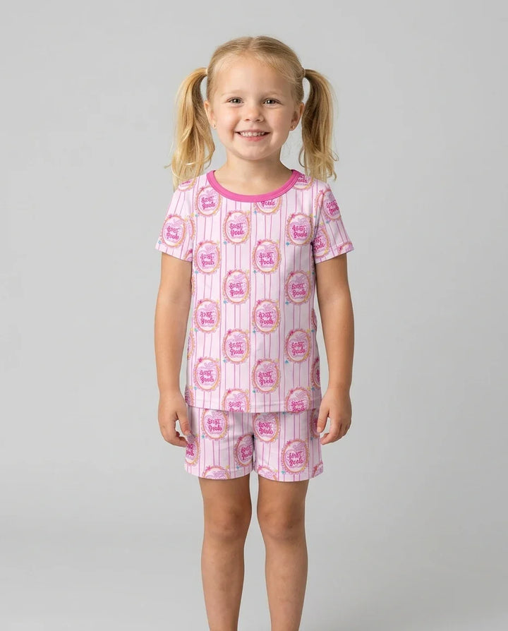 Schlafanzug-Set zweiteilig, kurze Ärmel, kurze Hose, Bambus