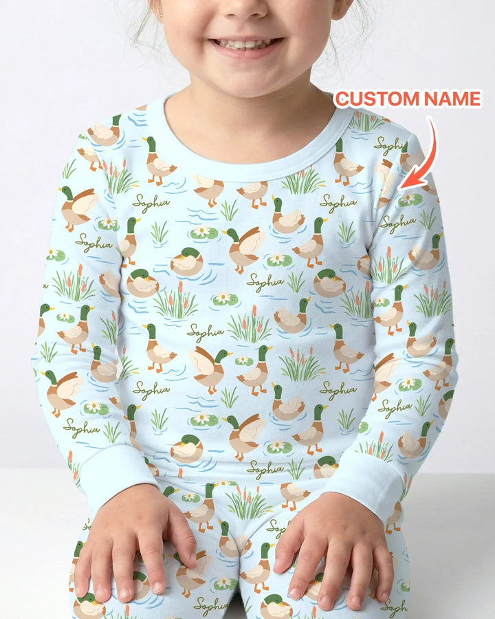Zweiteiliges Langarm-Pyjama-Set mit Sommerfrüchten
