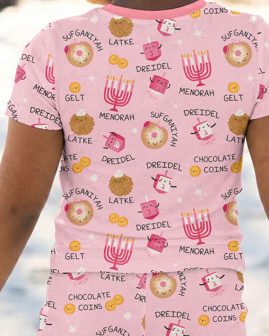Family Hanukkah Matching Bamboo Two Piece Short Sleeve Pajama Set