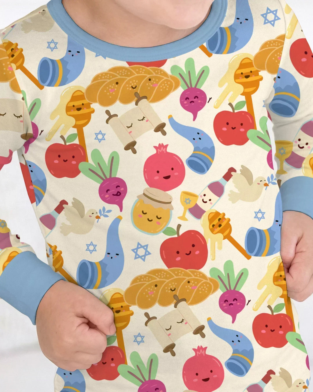 Zweiteiliges Langarm-Pyjama-Set mit Sommerfrüchten