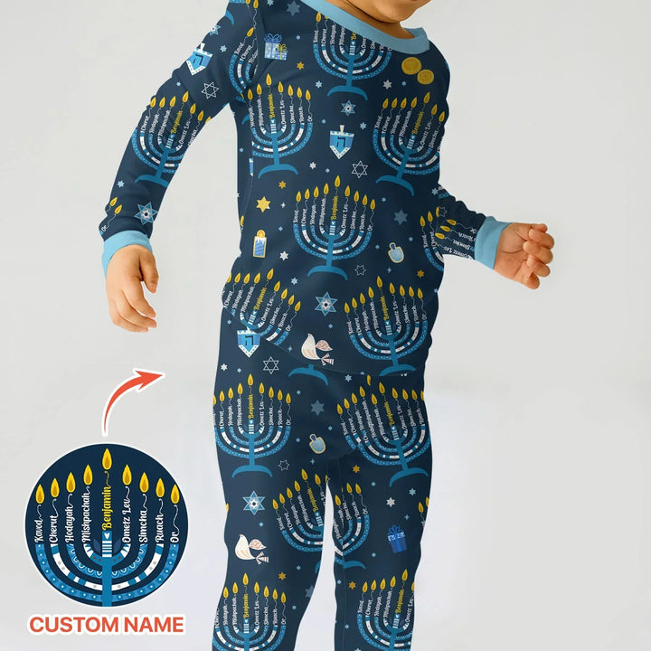 Zweiteiliges Langarm-Pyjama-Set mit Sommerfrüchten