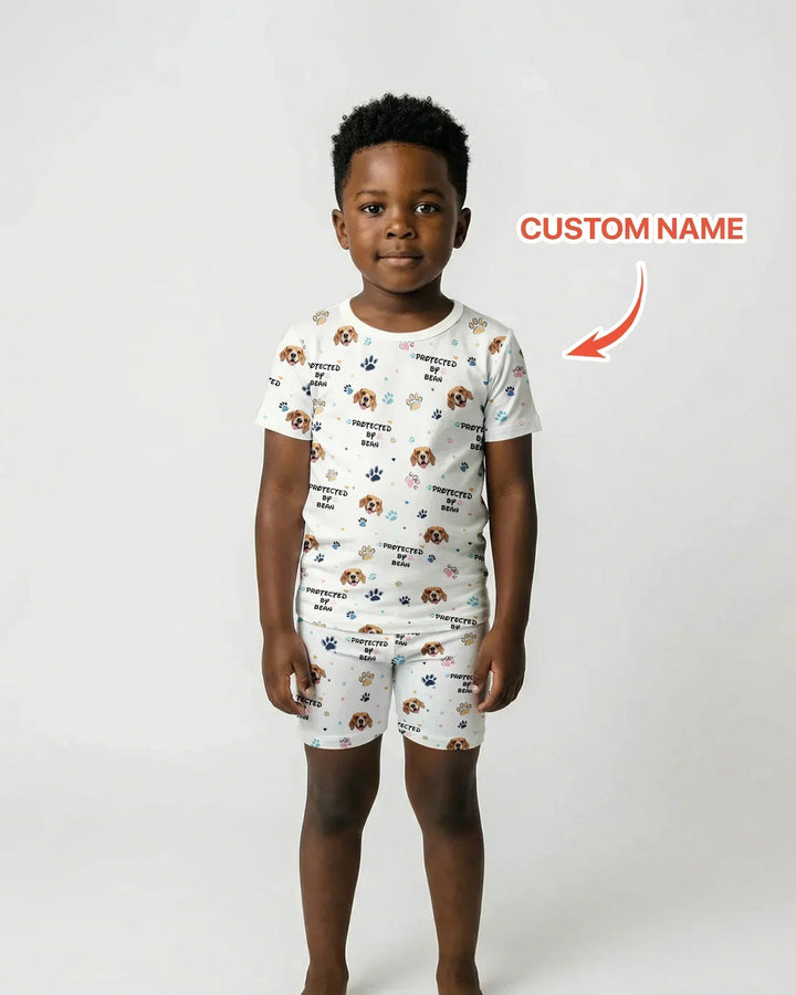 Zweiteiliges Pyjama-Set mit kurzen Ärmeln und Shorts im Sommer-Design