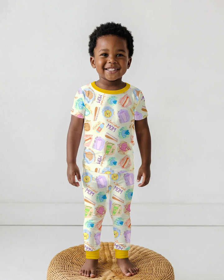 Zweiteiliges, kurzärmliges Pyjama-Set mit Marienkäfern
