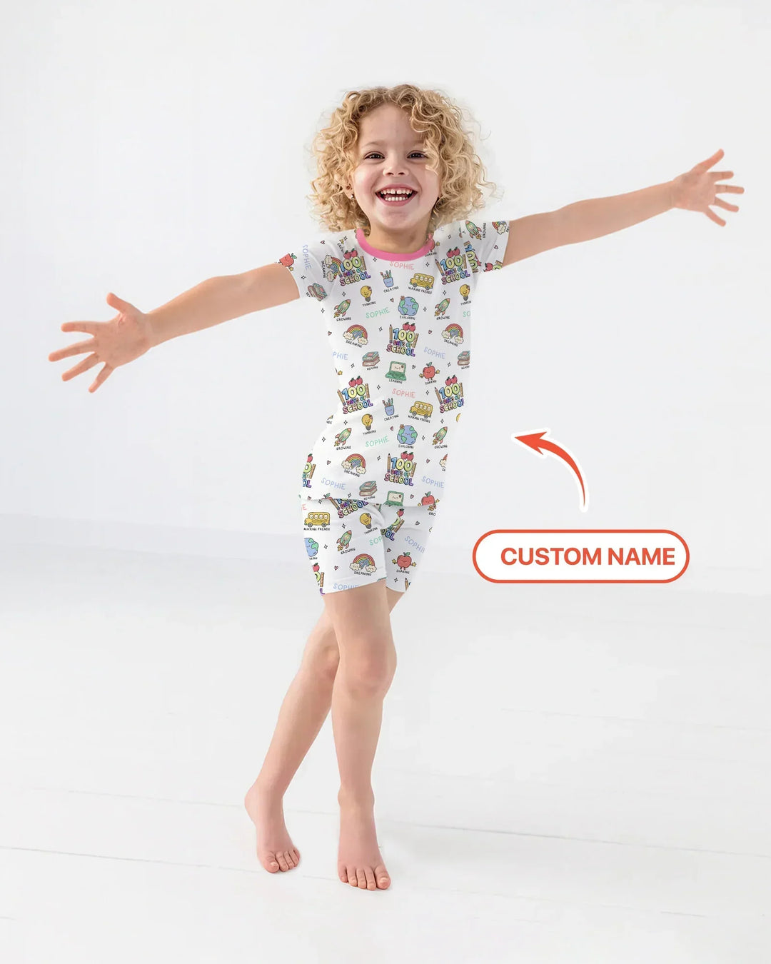 Template Zweiteiliges Pyjama-Set mit kurzen Ärmeln und Shorts