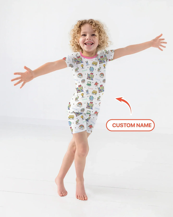 Template Zweiteiliges Pyjama-Set mit kurzen Ärmeln und Shorts