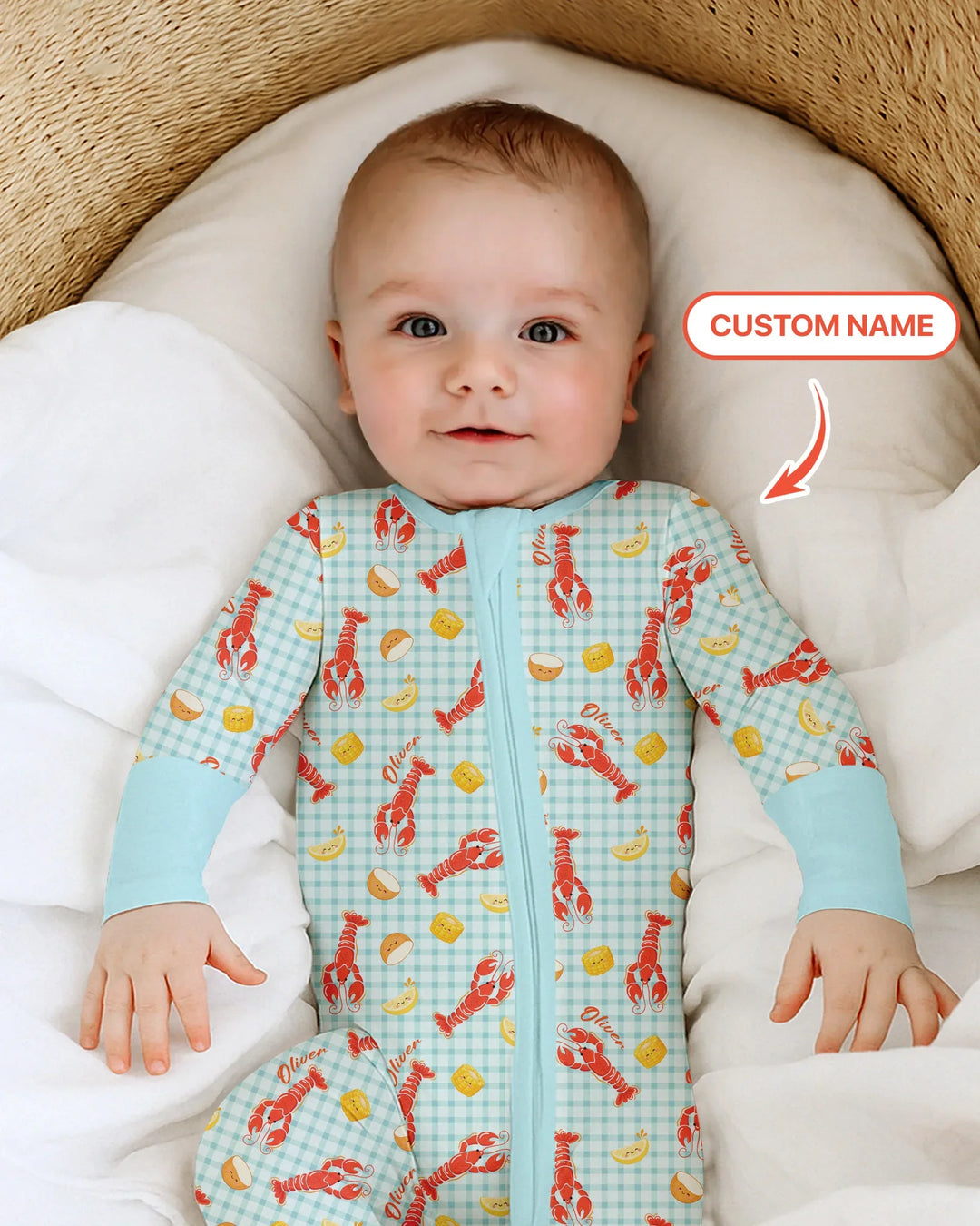 Custom Name Preppy Crawfish Season Bamboo Convertible Zippy