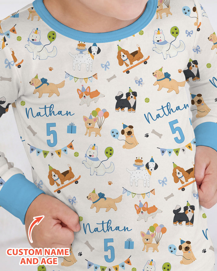 Zweiteiliges Langarm-Pyjama-Set mit Sommerfrüchten