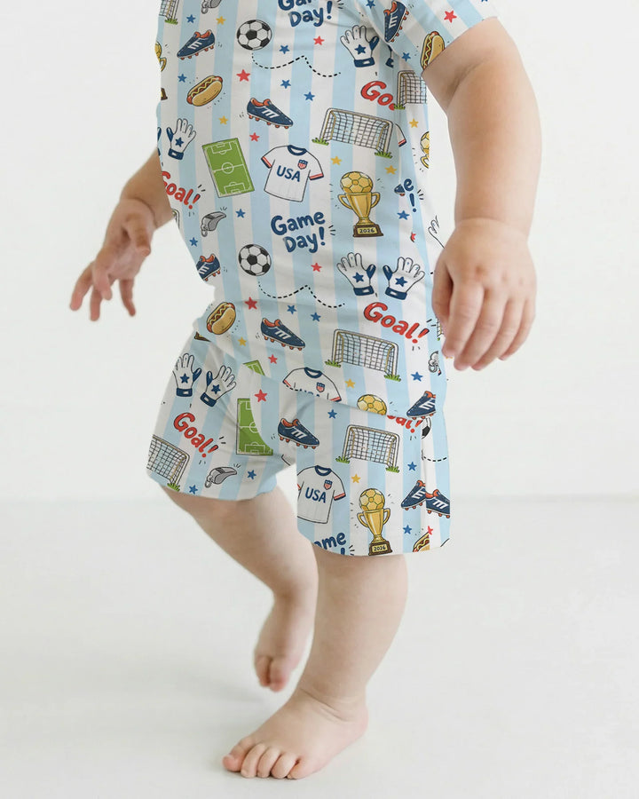 Schlafanzug-Set zweiteilig, kurze Ärmel, kurze Hose, Bambus