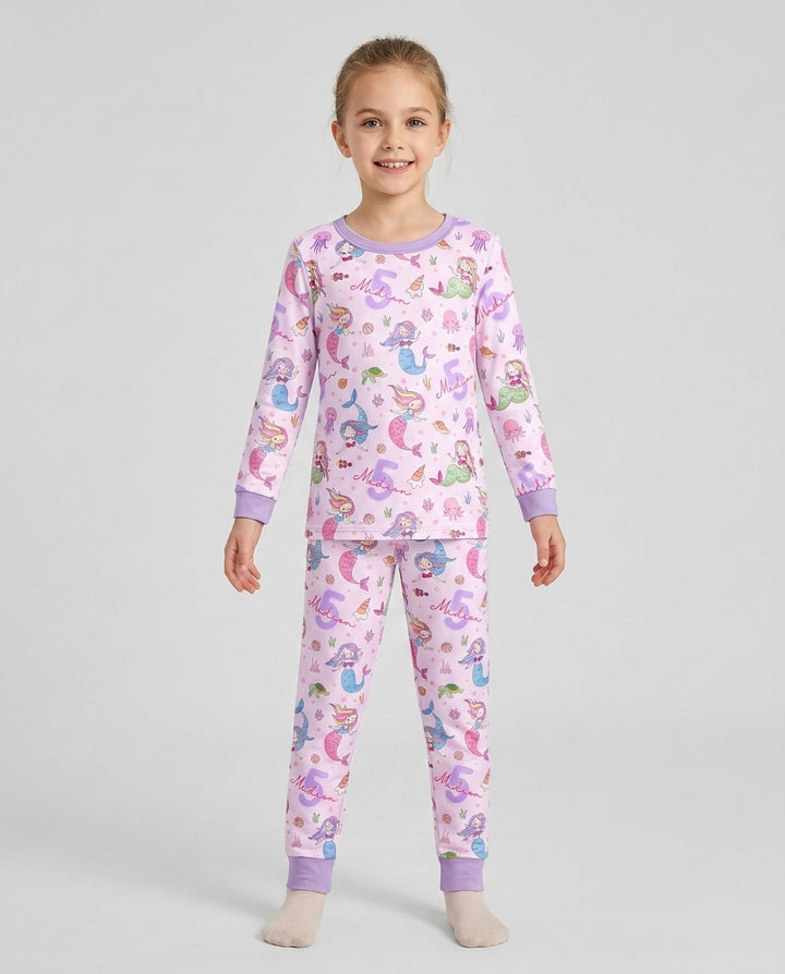 Zweiteiliges Langarm-Pyjama-Set mit Sommerfrüchten