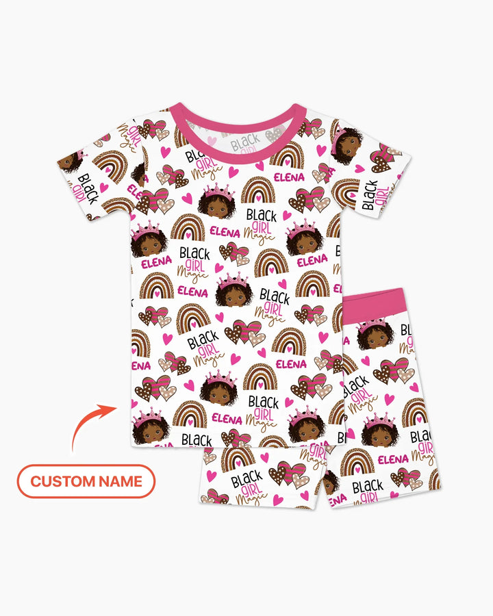 Zweiteiliges Pyjama-Set mit kurzen Ärmeln und Shorts im Sommer-Design