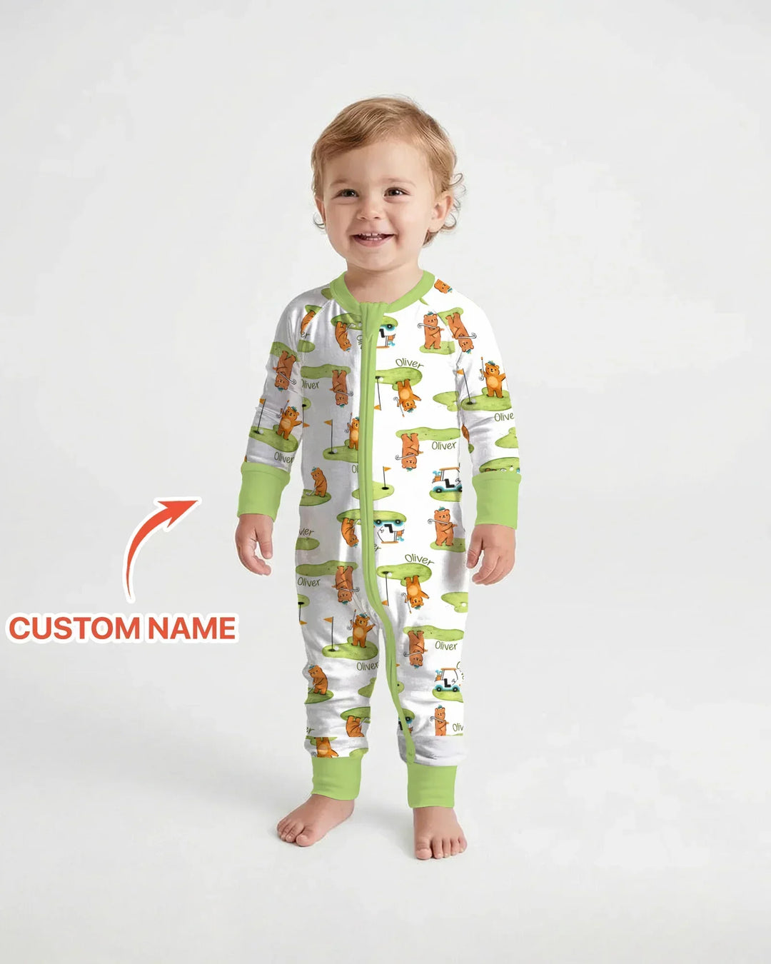 Custom Name Little Bear Golf Club Bamboo Convertible Zippy