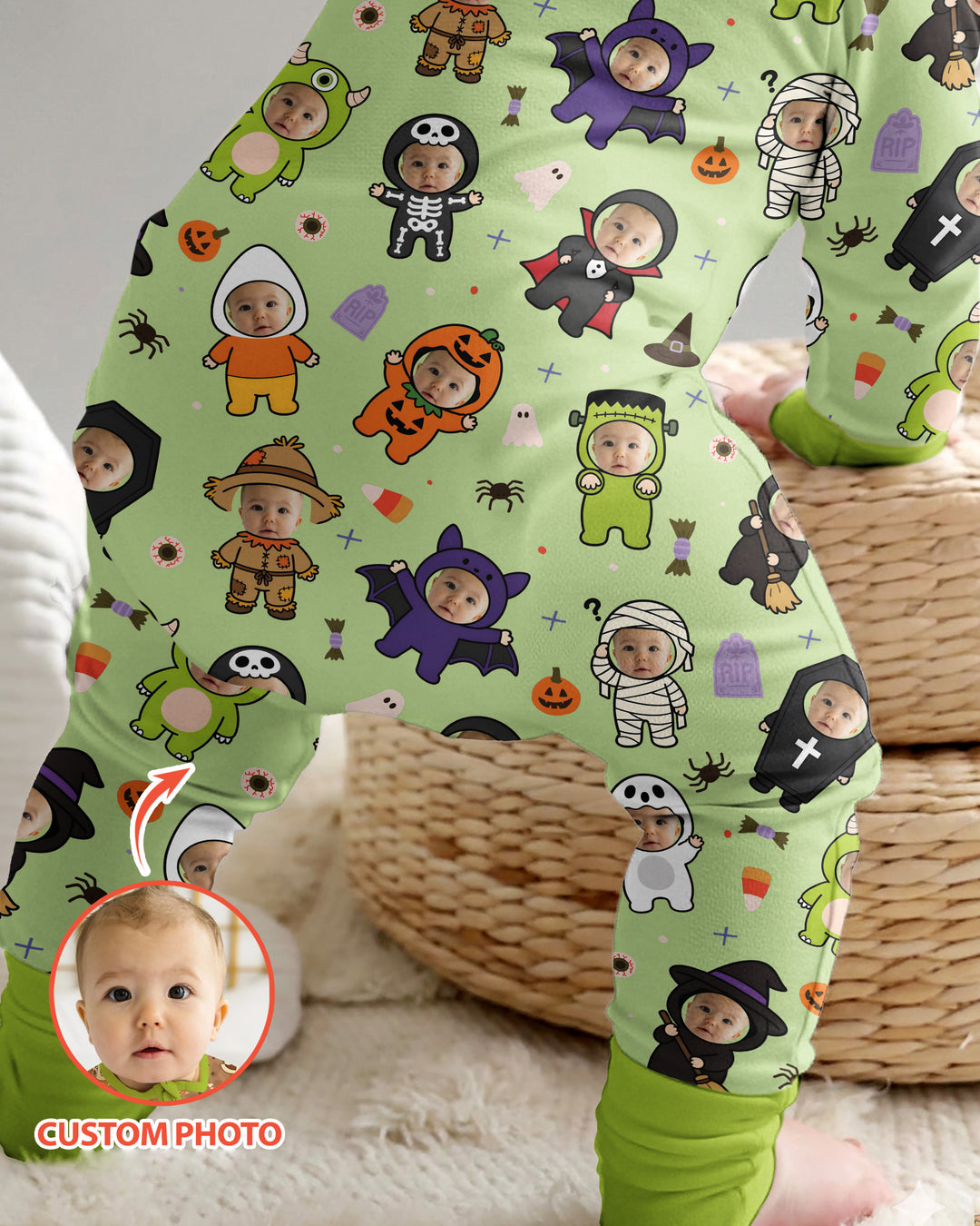 Custom Photo Little Halloween Crew Bamboo Convertible Zippy