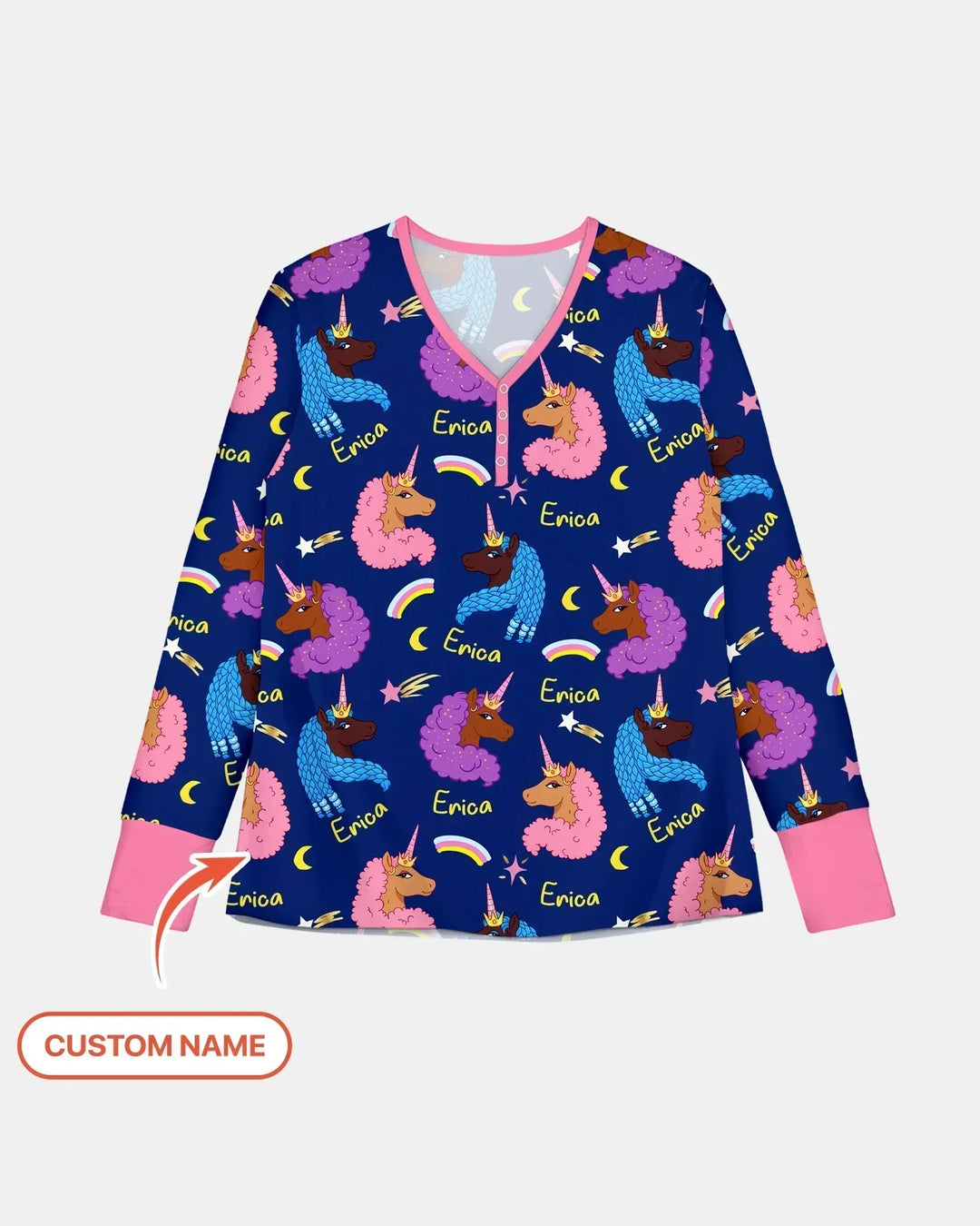 Afrikanisches Astro-Einhorn-Bambus-Damen-Pyjama-Set