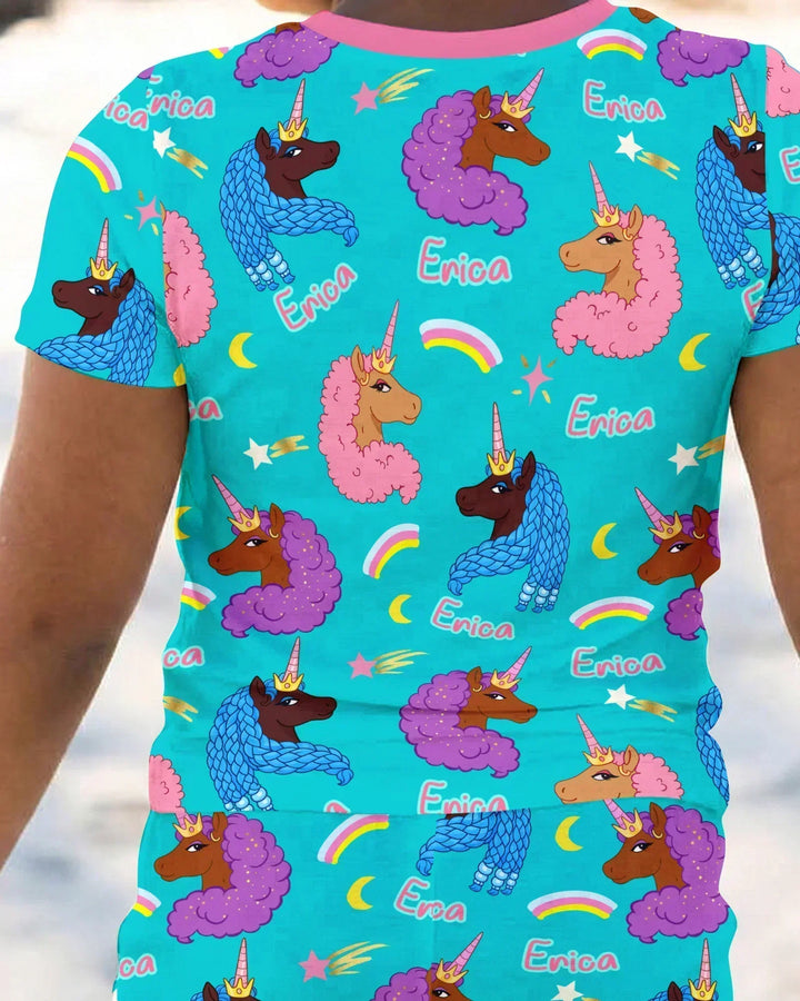 Zweiteiliges Pyjama-Set mit kurzen Ärmeln und Shorts im Sommer-Design