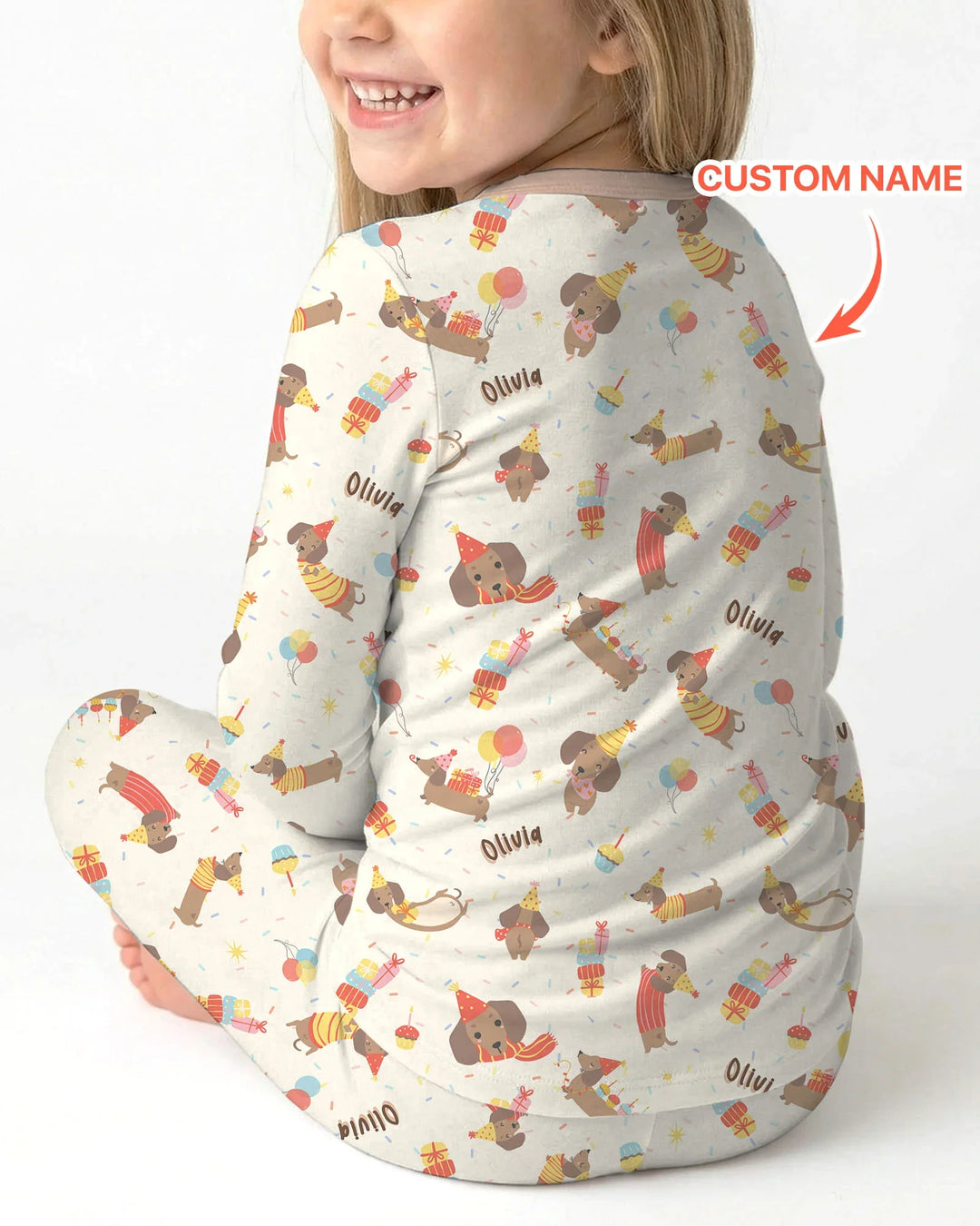 Zweiteiliges Langarm-Pyjama-Set mit Sommerfrüchten