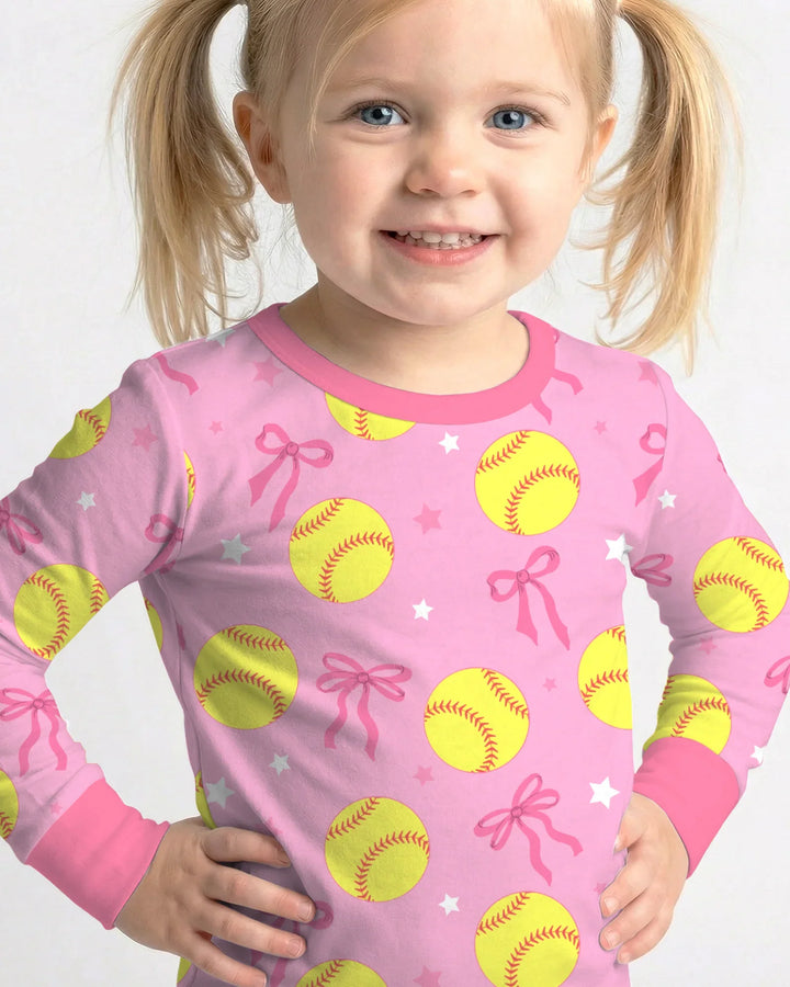 Zweiteiliges Langarm-Pyjama-Set mit Sommerfrüchten
