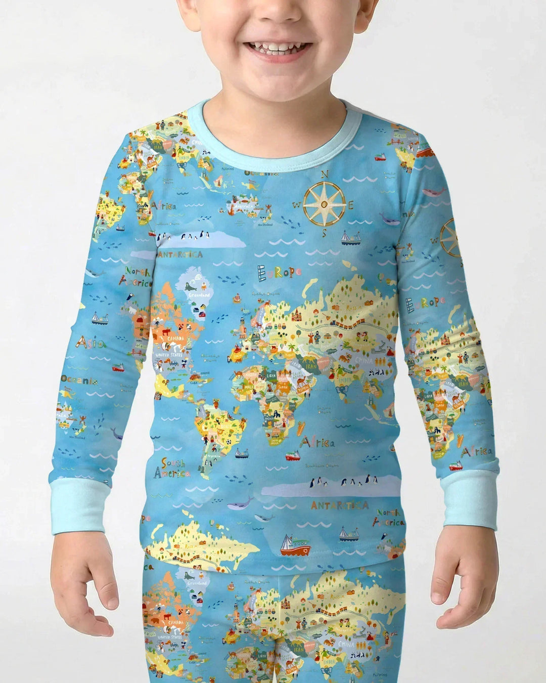 Zweiteiliges Langarm-Pyjama-Set mit Sommerfrüchten