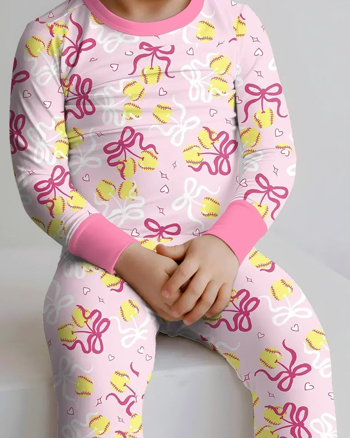 Zweiteiliges Langarm-Pyjama-Set mit Sommerfrüchten
