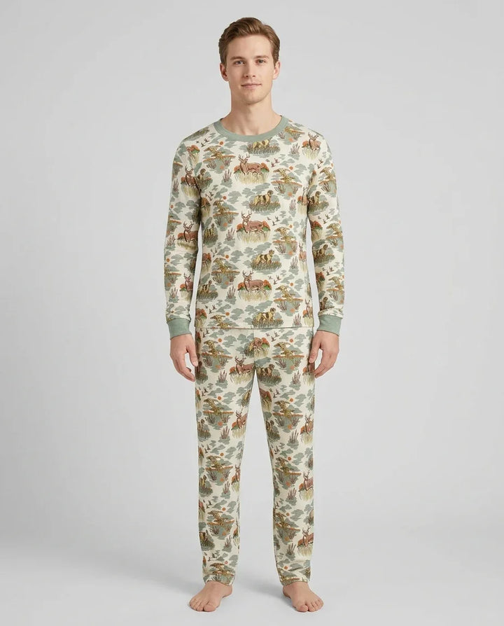 Vintage Hunting Season Daddy& Me Matching Bamboo Men's Pajama Set