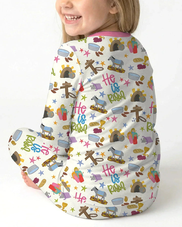 Zweiteiliges Langarm-Pyjama-Set mit Sommerfrüchten