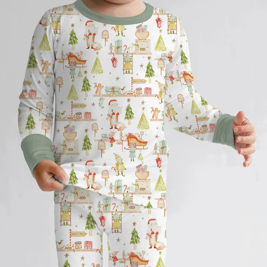 Santa's Workshop Bamboo Two Piece Long Sleeve Pajama Set