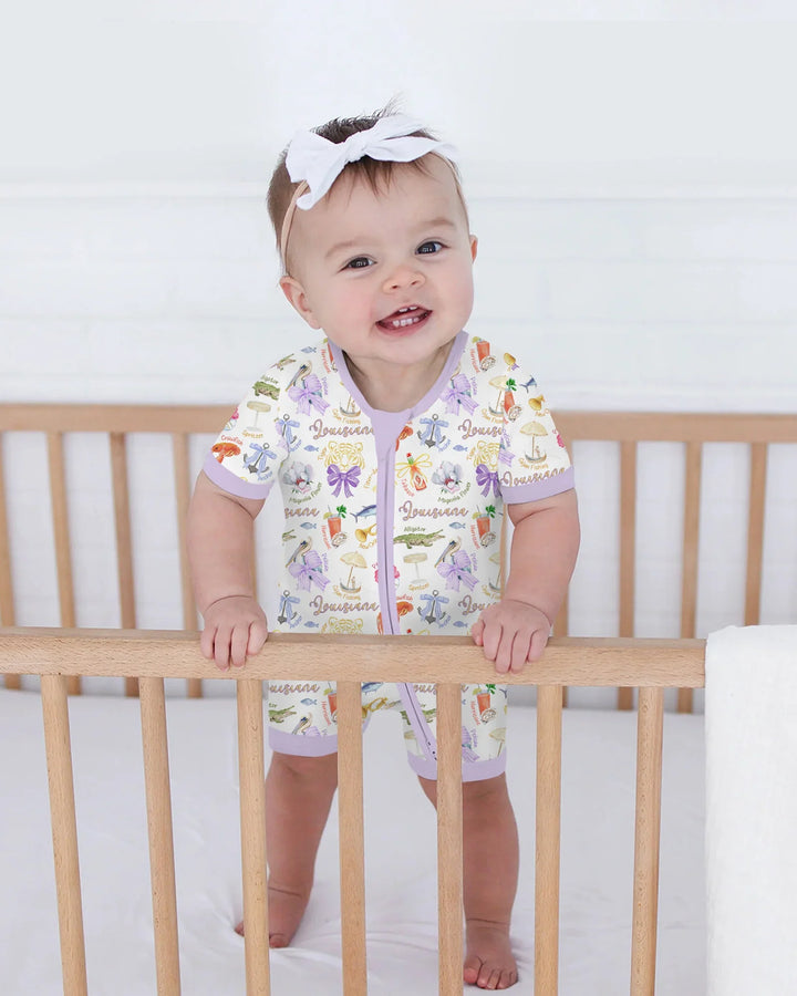Louisiana Preppy Summer Bamboo Shorty Zippy