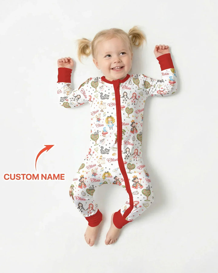 Whimsical Wonderland Tea Party Custom Name Bamboo Convertible Zippy