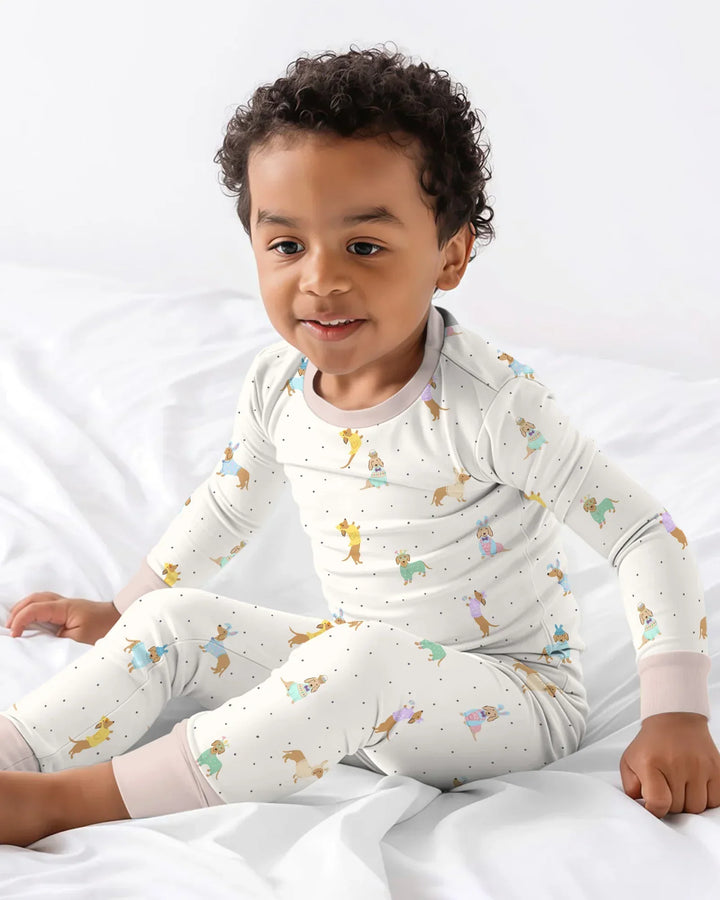 Zweiteiliges Langarm-Pyjama-Set mit Sommerfrüchten