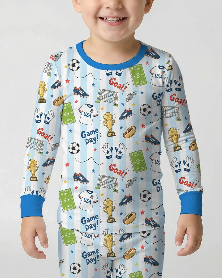 Zweiteiliges Langarm-Pyjama-Set mit Sommerfrüchten