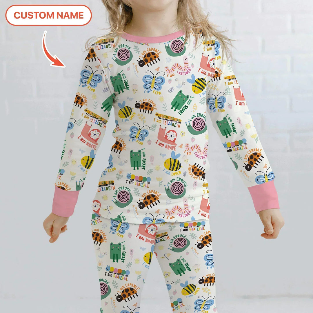 Zweiteiliges Langarm-Pyjama-Set mit Sommerfrüchten