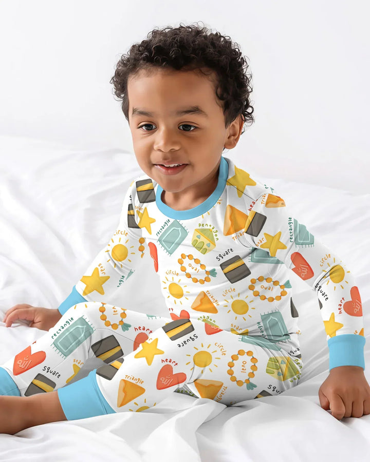 Zweiteiliges Langarm-Pyjama-Set mit Sommerfrüchten