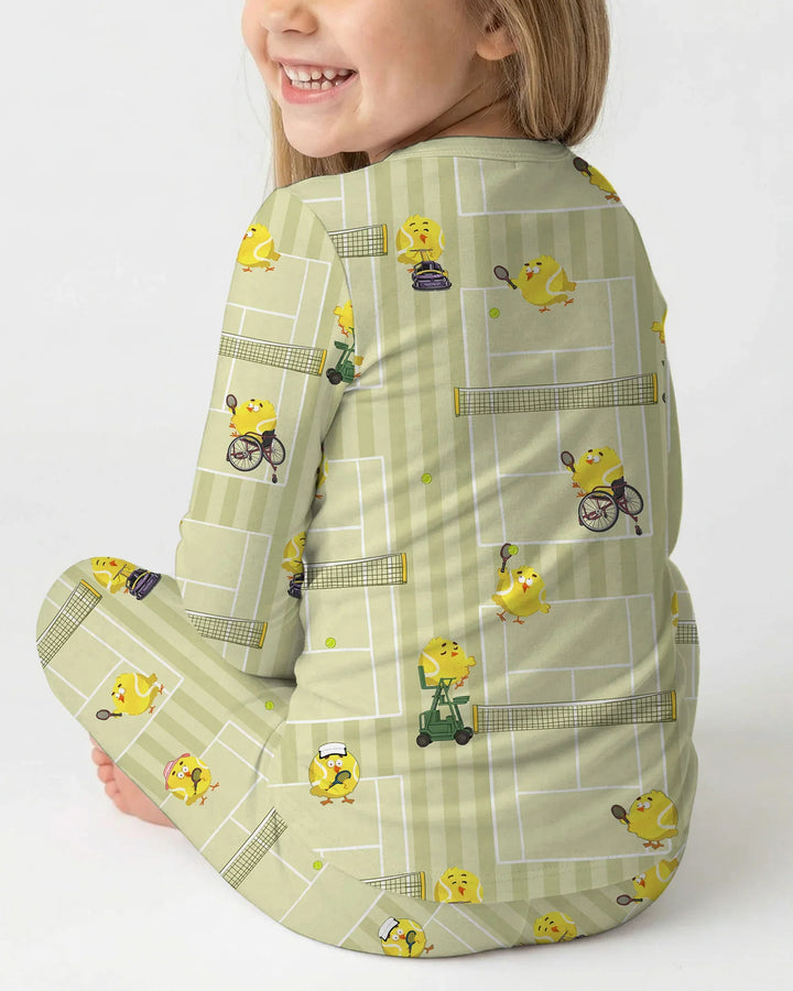Zweiteiliges Langarm-Pyjama-Set mit Sommerfrüchten