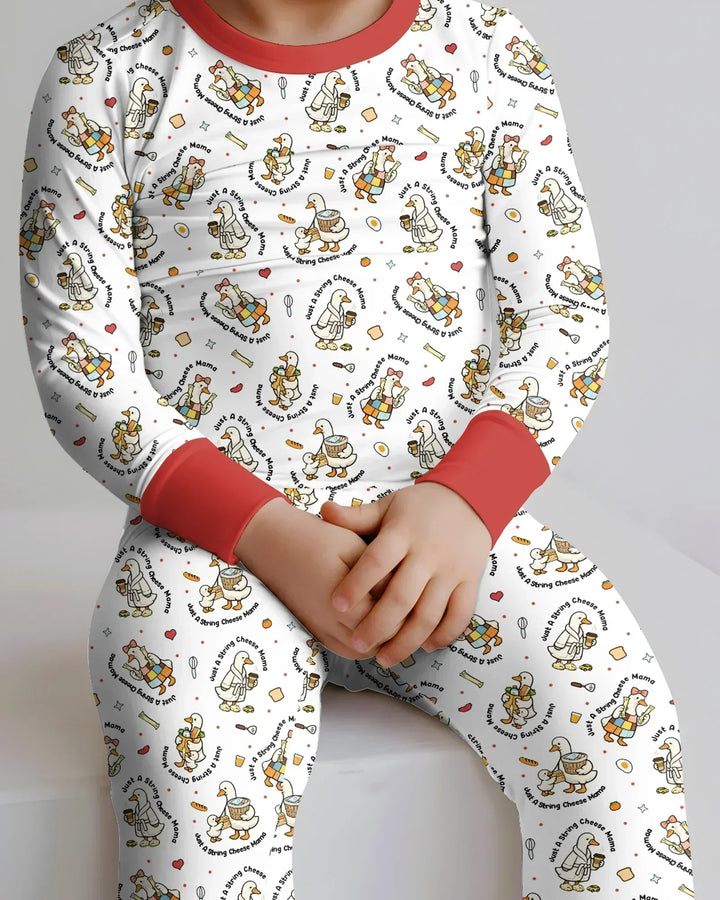Zweiteiliges Langarm-Pyjama-Set mit Sommerfrüchten